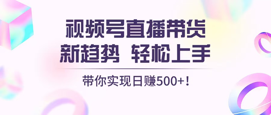 视频号直播带货新趋势，轻松上手，带你实现日赚500+-暴富网创