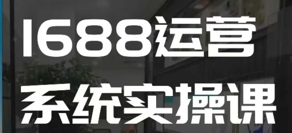 1688高阶运营系统实操课，快速掌握1688店铺运营的核心玩法-暴富网创