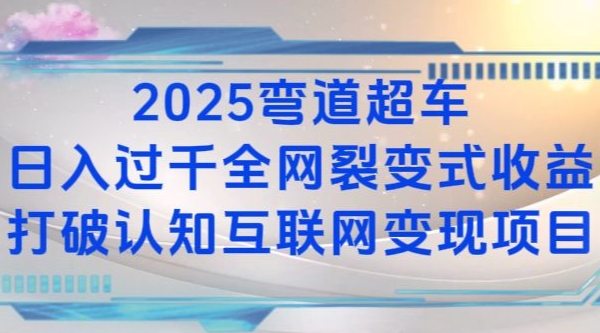 2025弯道超车日入过K全网裂变式收益打破认知互联网变现项目【揭秘】-暴富网创