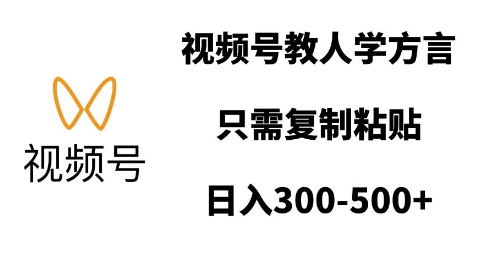 视频号教人学方言，只需复制粘贴，日入多张-暴富网创