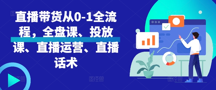 直播带货从0-1全流程，全盘课、投放课、直播运营、直播话术-暴富网创