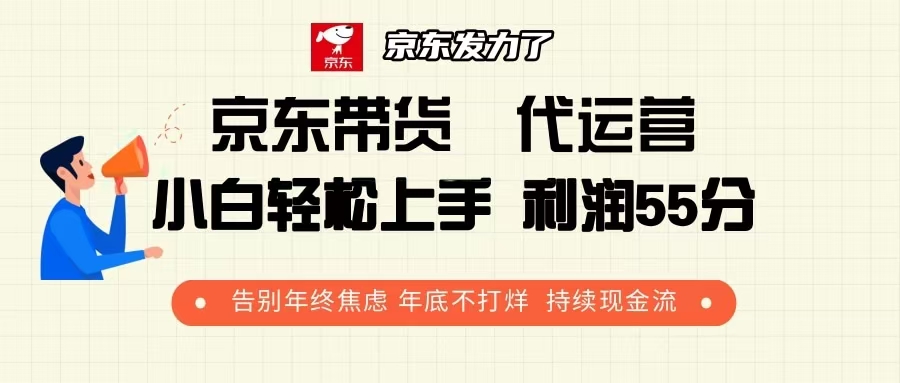 京东带货 代运营 利润55分 告别年终焦虑 年底不打烊 持续现金流-暴富网创