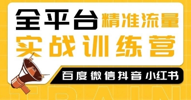 全平台精准流量实战训练营，百度微信抖音小红书SEO引流教程-暴富网创